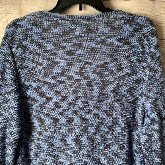 Laura Ashley Blue Cardigan Sweater with Fringe Tassels 3/4 Sleeves Size Large - Picture 7 of 16